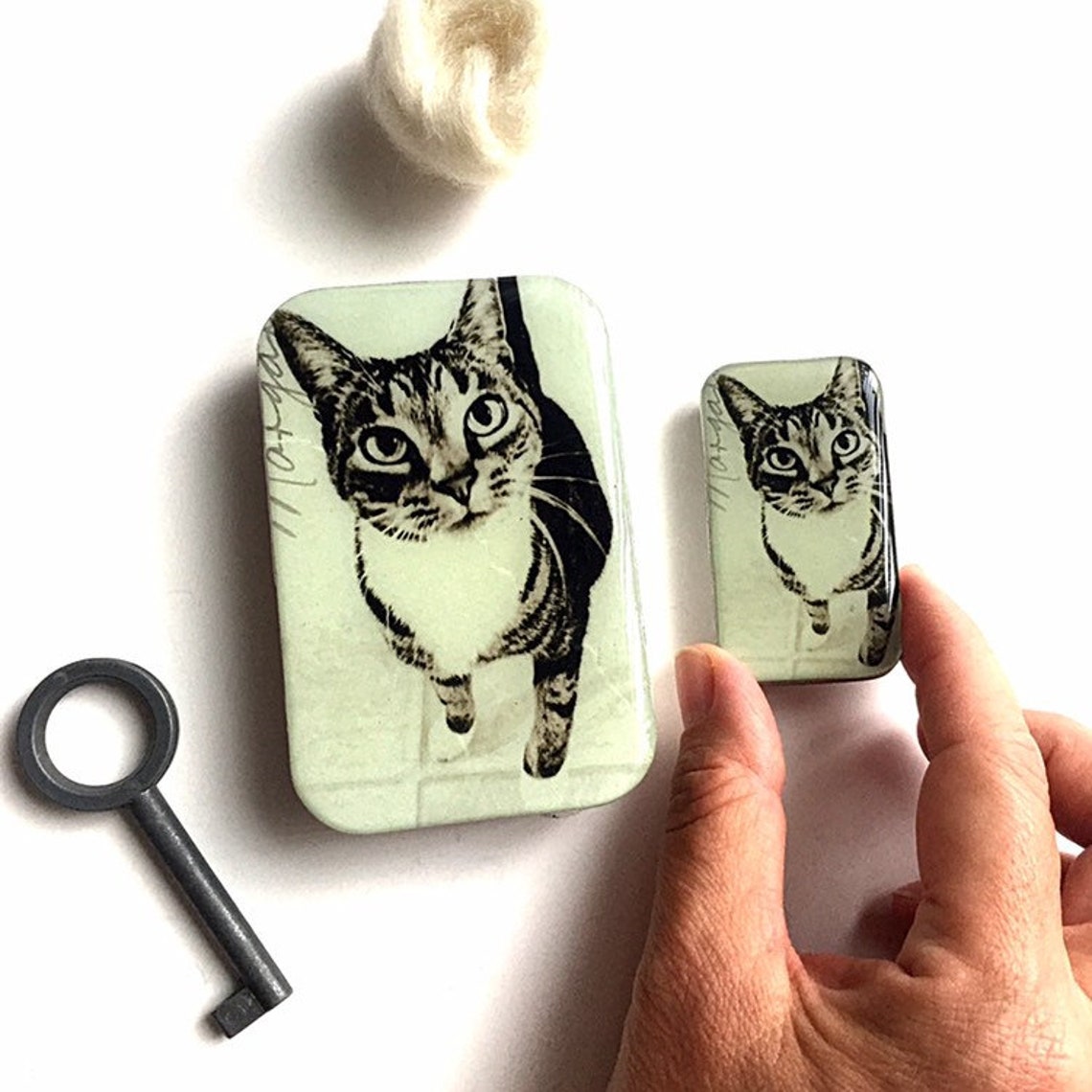 Cat Knitting Notions Tin SMALL Pill Box 026 Etsy