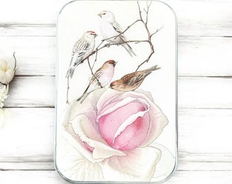 Vintage Rose & Birds Notions Dose - Großer Schieber