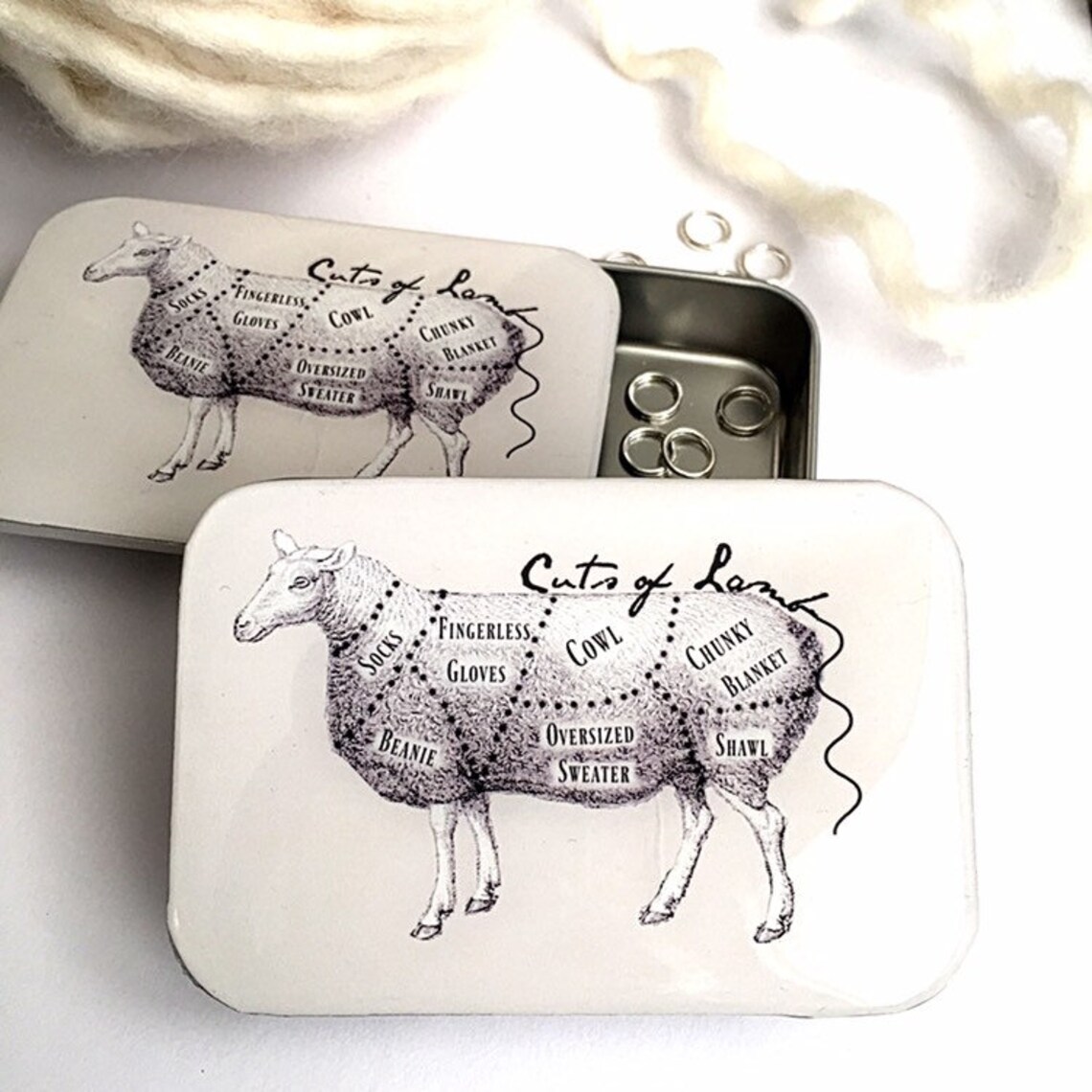 Cuts of Lamb Knitting Notions Tin Crochet Notions 030 Etsy