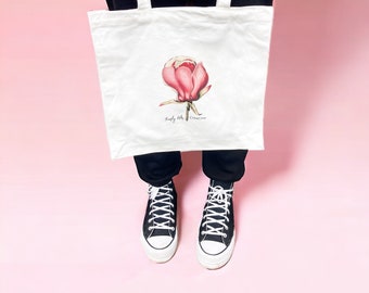 Magnolia and scissors tote bag