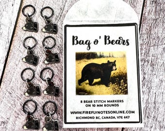 Bear Stitch Markers – Limited Edition Set of 8