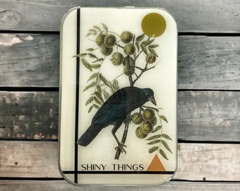 Crow tin, stitch marker tin LARGE (017)