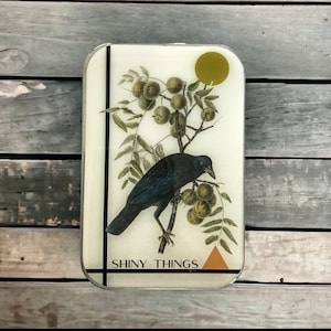 Crow tin, stitch marker tin SMALL (017)