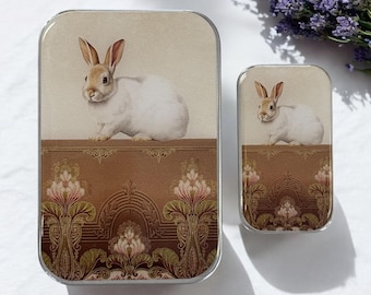 Süße weiße Häschen Notions Dose KLEIN