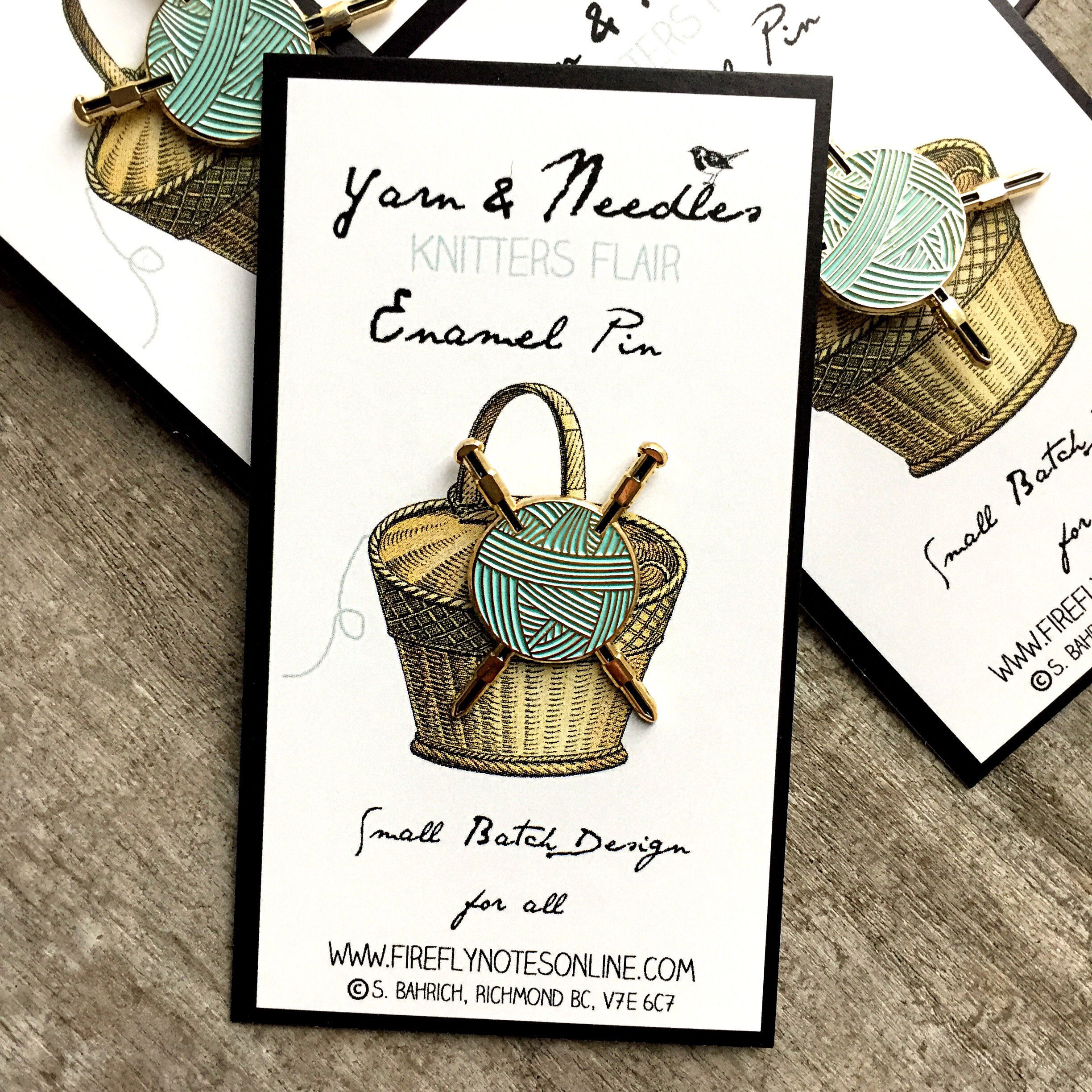 Knitting Needles and Yarn Enamel Pin Knitters Flair Etsy Canada