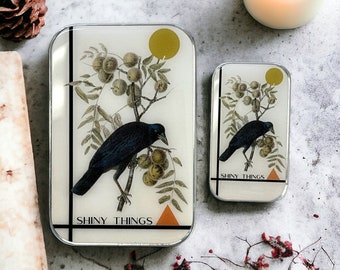 Crow tin, stitch marker tin LARGE (017)