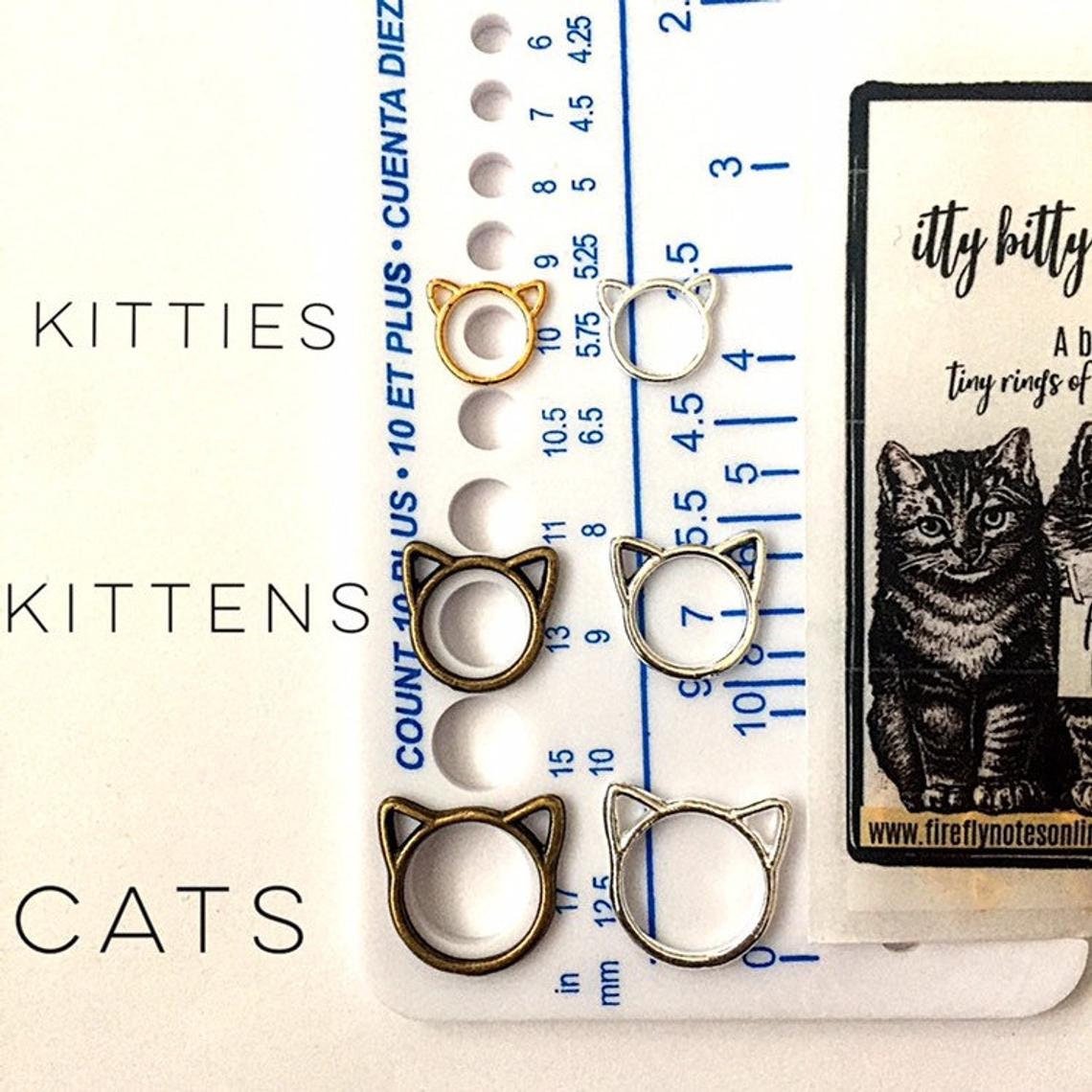 Cat Stitch Markers Small Med or Large or Multi Packs for Etsy