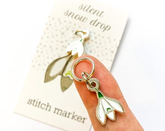 Snowdrop stitch marker or progress keeper single