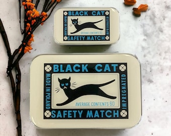 SMALL Black cat stitch marker tin