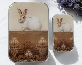 Süsses weißes Häschen Notions Dose GROSS