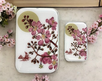 Cherry Blossom & Swallow Tin LARGE