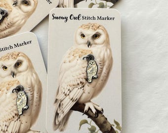 Snowy Owl Stitch Marker, Owl Progress Keeper, Knitting Stitch Marker, Firefly Notes