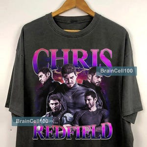 Graphic Chris Redfield Vintage 90s Bootleg T-shirt, Horror Game Shirt, Chris Redfield Shirt Retro Resident Evil Rap Tee Y2k Video Game Shirt