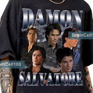 Graphic Damon Salvatore Vintage 90s Bootleg T-Shirt, 90s Movie Damon Salvatore Shirt Vintage Vampire Shirt Salvatore Brothers Tv Series Tee