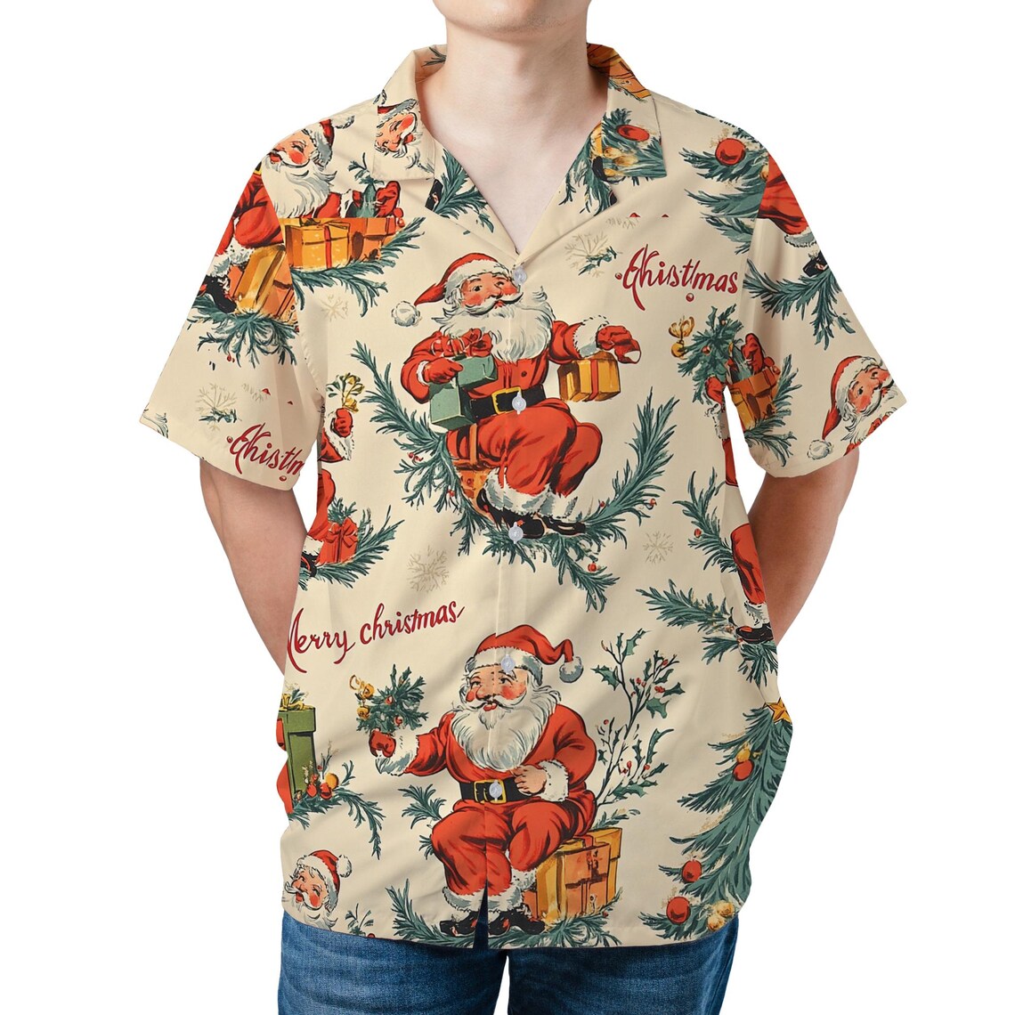 Weihnachtshemd Herren Weihnachten Muster Weihnachts Produktbild-Vorschau 3