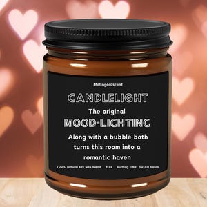 Mood Lighting Candle: Soy Wax Scented Candle, 50-60 Hour Burn