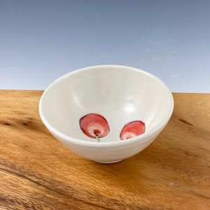 Small porcelain bowl hand painted with cherries image 5