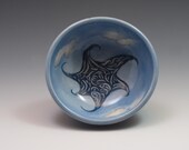 Porcelain Mini prep bowl, handpainted in wave design
