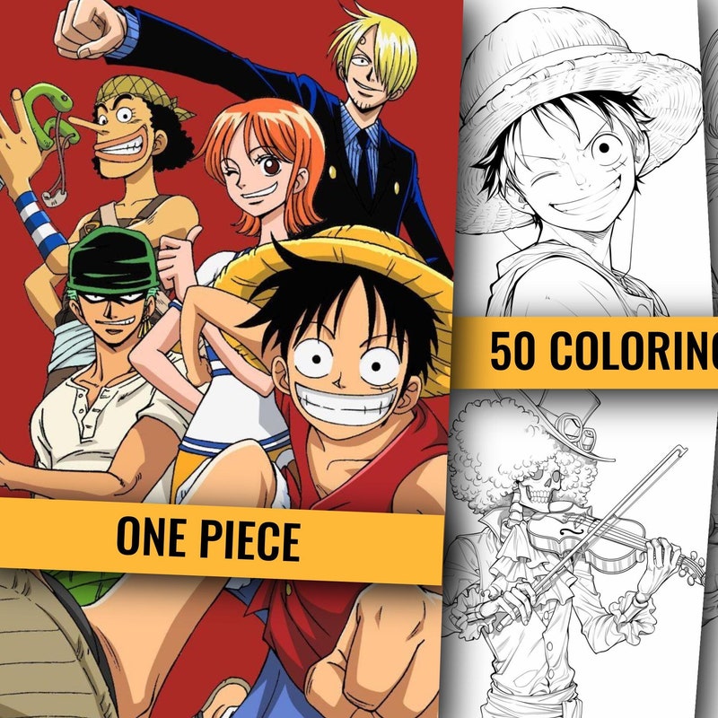 One Piece Anime Coloring - Etsy
