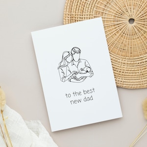 Biglietto d'auguri per la festa del papà "Al miglior neo-papà" dal design minimalista, scaricabile digitalmente, stampabile, regalo perfetto per neo-papà e futuri papà.
