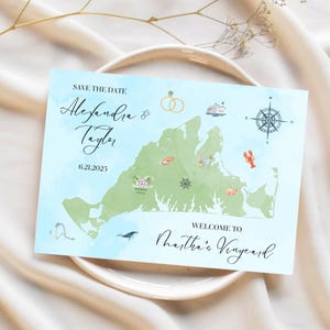 Individuelle Hochzeitskarte, Cape Cod & Inseln | Personalisiertes Design für Cape Cod, Nantucket, Martha's Vineyard