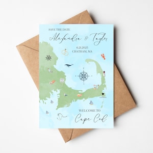Save the Date Template | Cape Cod Wedding | Edit in Canva