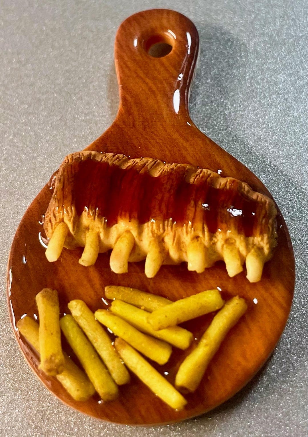 Handmade BBQ Ribs & Fries Food Magnet | Polymer Clay Food Decor - Etsy