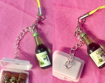 Food Phone Charm| Pork Belly & Sake Phone Charm | Japanese Food Phone Charm| Handmade Gift | Fake Food| Phone Accessories| Phone Decor