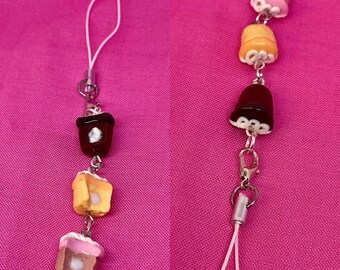 Food Phone Charm| Cupcakes Phone Charm |Realistic Fake Miniatures | Handmade Gift | Fake Food| Miniatures| Phone Accessories