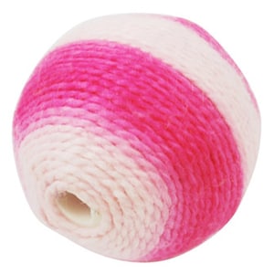 May include: Pink and white striped yarn ball for cat toys.