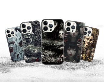 Junji Ito Phone Case Horror Anime Cover for iPhone 15Pro, 14, 13, 12, 11, Google Pixel 9, 8, 7A, 6A, Samsung Galaxy S24 Ultra, S23fe, A05