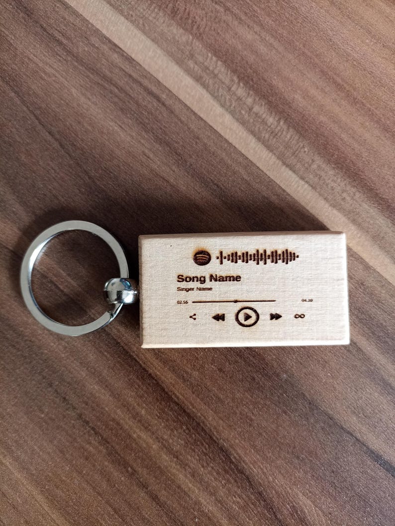 Spotify Keychain, Spotify Code Keyring, Personalised Music Wood Keyring ...