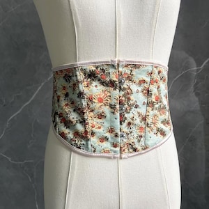 Corset slim fit à chevrons, corset vintageCorset Haut de la taille Sangle inférieure de la poitrine Liens à nouer sur le devant