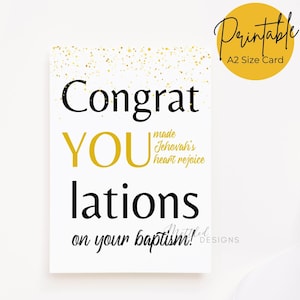 JW doop gefeliciteerd afdrukbare wenskaart, gefeliciteerd doop digitale download wenskaart