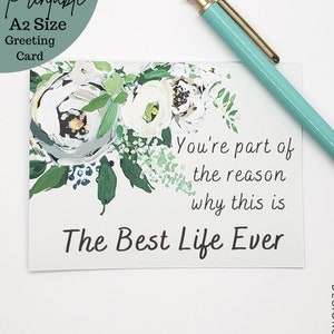 Biglietto d'auguri stampabile JW Best Life Ever, biglietto d'auguri per il download digitale