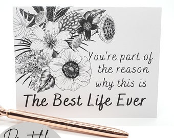 JW Best Life Ever Black & White Printable Greeting Card, Digital Download Greeting Card