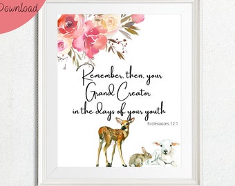 If He Dresses the Lillies With Beauty and Splendor - Jireh Lyrics Wall Art  - Matthew 6:28 Bible Verse - Baby Girl Floral Nursery Decoration - Etsy