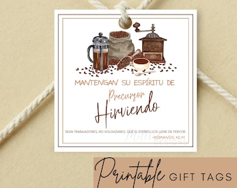 JW Spanish Pioneer School 2025 Printable Gift Tags, Español  Pioneer Coffee Instant Download Gift Tags