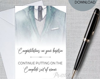 JW Baptism Printable Greeting Card, Brother's Baptism Digital Download Greeting Card