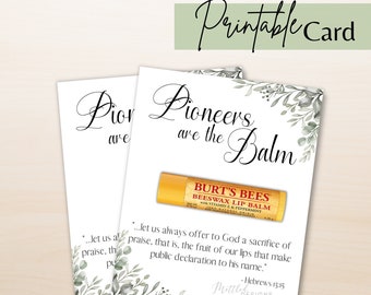 JW Pioneer Lip Balm Printable Card, Digital Download Greeting Card