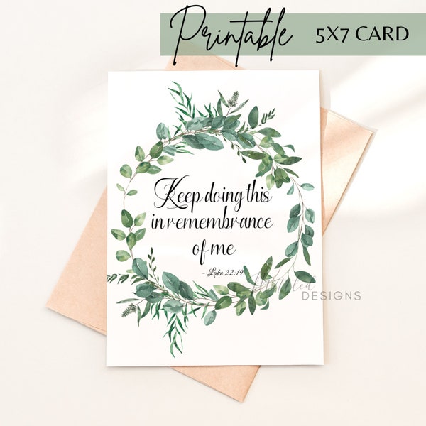 JW Printable Keep Doing This In Remembrance Of Me Card, Luke 22:19 2024 Memorial Greeting Card