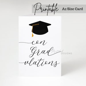 Cartes de voeux imprimables pour l'obtention du diplôme de félicitations, carte de voeux pour l'obtention du diplôme 2024 en téléchargement numérique