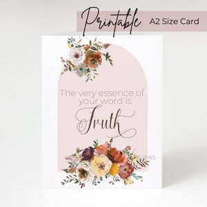 NWT Psalm 119: 160 Year Text Printable Greeting Card, The Very Essence Of Your Word Is Truth Good Digital Download Carte de vœux