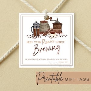 JW Pioneer School 2025 Afdrukbare cadeaukaartjes, Pioneer Coffee cadeaukaartjes direct downloaden