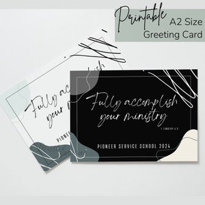 JW 2024 Pioneer School Printable Flat Greeting Card, 1 Timothy 4:5 Digital Download Greeting Card