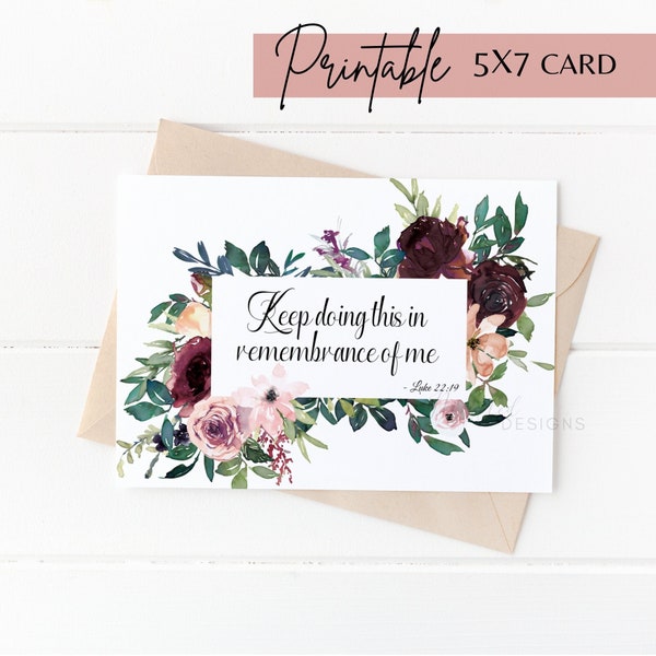 JW Printable Keep Doing This In Remembrance Of Me Card, Luke 22:19 2024 Memorial Greeting Card