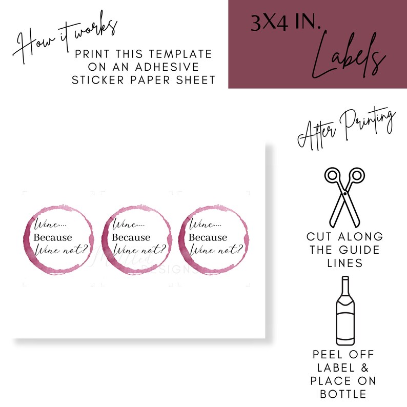 Printable Wine Bottle Label Printable Wine Gift Label - Etsy