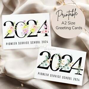JW Printable 2024 Floral Greenery Pioneer School Greeting Card, 2024 Pioneer School Digital Download Greeting Card