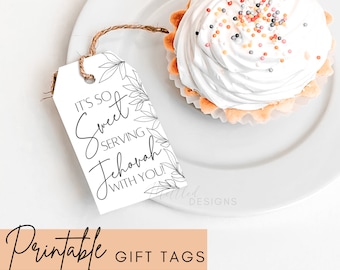 Printable JW Gift Tags, Dessert JW Instant Download Favor Tags