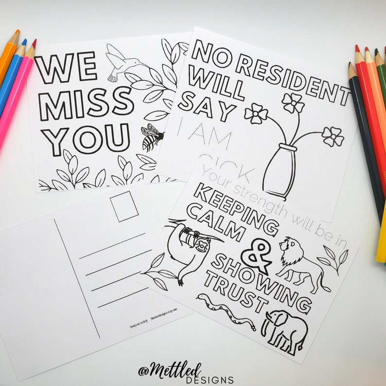 JW Printable Coloring Postcards JW Kids Printable Cards - Etsy